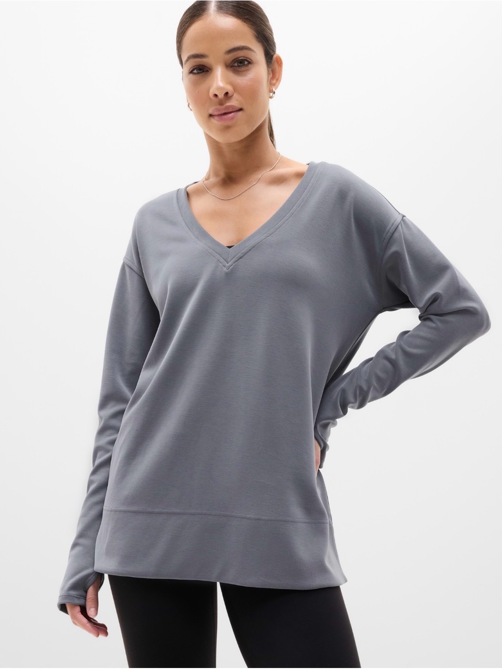 ATHLETA Seasoft V Neck sweatshirt NWT size Small